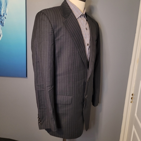 Ralph Lauren Black Label 42L Black Striped Wool Suit - Picture 5 of 8